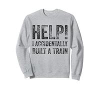 Ayuda Accidentalmente Construí Un Tren - Humor Absurdo Memes Sudadera