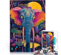 Ayuda al Cerebro a ejercitar Juguetes adictivos para Cultivar la Paciencia. Elefante, el Rey del Bosque Rompecabezas de 1000 Piezas para Adultos 38x52cm