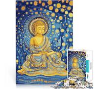 Ayuda al Cerebro a ejercitar Juguetes adictivos para Cultivar la Paciencia. Meditación de la Noche Estrellada de Buda Puzzles de 1000 Piezas para Adolescentes 26x38cm