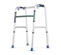 Ayuda auxiliar para fracturas Reposabrazos para personas mayores Pacientes obesos discapacitados Andador Altura ajustable (metálico n.° 2) Doble comodidad (blanco n.° 1)