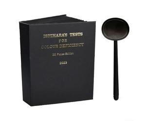 Ayuda de diagnóstico de visión con libro de prueba de 38 placas Ishihara 2025 y lentes de sombreado para identificar trastornos de visión en color