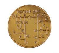 Ayuda de entrenamiento con código morse en forma de moneda hecha de hierro para aprendizaje táctil y referencia visual durante la práctica de reconocimiento de señales (bronce)