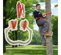 Ayuda de escalada para cocoteros, picos de escalada ajustables para talar árboles, recoger fruta, sobrevivir en la selva, ayuda de escalada de madera con anclajes para los pies