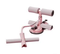 Ayuda de fitness para abdominales y levantamientos de piernas con base de doble ventosa y asas ergonómicas de espuma (rosa)