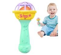 Ayuda de juego de desarrollo - Textura suave, campana de mano en miniatura, accesorio de mango vibratorio | Instrumento de dentición colorido, de sonido arrugado para Crawler, compañero de