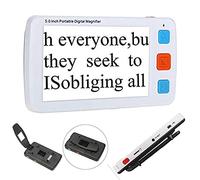 Ayuda de lectura de visión electrónica,lupa digital de lectura de 5.0 pulgadas HD vídeo portátil pantalla LCD de mano,4-32 veces compatible con salida HDMI AV a TV, con 17 modos de color