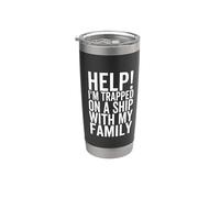 Ayuda Estoy atrapado en un barco con mis vacaciones de crucero familiar Vaso térmico de acero inoxidable de doble pared