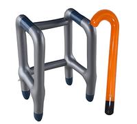 Ayuda inflable + Bastón, Inflable en Color Marrón - el Accesorio Disfraz de Abuela o Abuelo para el Carnaval/Fiestas de Disfraces o como una Broma en un Cumpleaños