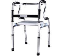 Ayuda médica portátil para la movilidad para caminar Aluminio ligero Ayuda para el cuidado de la salud Mango ergonómico Altura ajustable con asiento El doble de comodidad