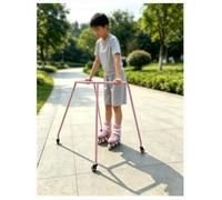 Ayuda para Aprender a Patinar, Marco Desmontable con Ruedas 360° | Apoyo para el equilibrio; Fácil de guardar; Alturas fijas de 73/85 cm; Azul y rosa