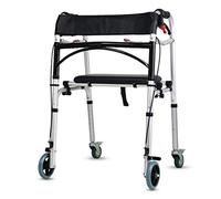 Ayuda para Caminar-4 Ruedas Delanteras Plegables con Frenos Andador portátil para Personas Mayores de Altura Ajustable con Asiento - Ligero y Compacto para Personas Mayores con Discapacidad