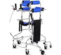 Ayuda para caminar, 8 ruedas, asiento y frenos de andador verticales rodantes, altura ajustable, ayuda para caminar, paciente discapacitado con accidente cerebrovascular para adultos y ancia