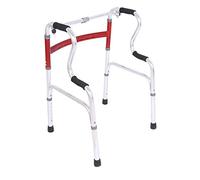 Ayuda para caminar Andador con reposabrazos doble Ajuste de andador plegable multifuncional aplicado a un andador de acero inoxidable Personas mayores con discapacidad para caminar, negro (rojo)