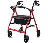 Ayuda para caminar Andador plegable para personas mayores, ayuda para la movilidad de 4 ruedas con asiento Andador estándar de altura ajustable para personas mayores - 300 libras