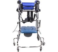 Ayuda para caminar Caminar de pie Bastidor/Andador/Asistencia para caminar para discapacitados Sentarse Silla de ruedas Cama de pie Azul Seis rondas Freno de mano más freno de pie Agregar inodoro