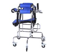 Ayuda para caminar Marco de pie para niños Entrenamientos de rehabilitación de hemiplejía y parálisis cerebral para niños con 6 ruedas y asientos, rojo (negro)
