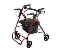 Ayuda para caminar multifuncional Rollator de 4 ruedas, Frenos de maneta, plegable, ligero, con asiento, Andador paraancianos,resistente, A,84-95 * 68 * 65cm