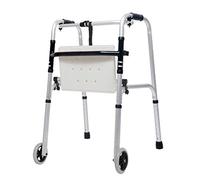 Ayuda para caminar Obesos, resistentes, plegables, 2 rondas para adultos mayores, rueda delantera súper ancha, andador liviano, asistencia móvil para obstáculos