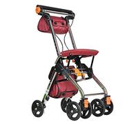 Ayuda Para Caminar Para Personas Mayores Ajustable Portátil Con Asiento Silla De Ruedas Plegable Multifunción Andador De 4 Ruedas Carrito De Compras De Aleación De Aluminio Adecuado Para Interiores Y