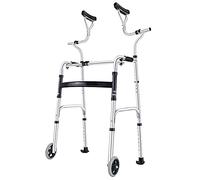 Ayuda para caminar para personas mayores, andador con ruedas con reposabrazos, almohadilla de soporte, aleación de aluminio, andador auxiliar para rehabilitación, altura ajustable, A (A)