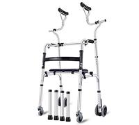 Ayuda para caminar para personas mayores, andador con ruedas con reposabrazos, almohadilla de soporte, aleación de aluminio, andador auxiliar para rehabilitación, altura ajustable, A (D)