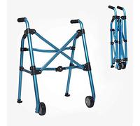 Ayuda para caminar plegable Soporte con ruedas delanteras Ayuda de movilidad portátil y liviana para personas mayores discapacitados Altura ajustable Viaje Aleación de aluminio El doble de comodidad