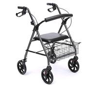 Ayuda para caminar que lleva el andador para caminar con asiento de 4 ruedas, andador auxiliar con estructura de aleación de aluminio