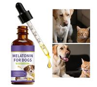 Ayuda para Dormir Cachorros,60ML Gotas Naturales del Estrés,Calmante Nocturno De Perros - para Cachorro Y Razas Pequeñas Y Medianas Y Grandes Y Alimentación Y Dormitorio Y Noche Y Viaje Y