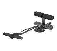 Ayuda para ejercicios de núcleo con dos ventosas reforzadas y cuerda de tracción de 45 cm para entrenamiento progresivo de sentadas (negro)