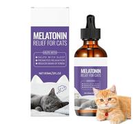 Ayuda para El Sueño De Gatos,Solución De 60ML para Aliviar El Estrés - Suplemento para el Sueño de Gatos - para Salud Y Tensión Razas Pequeñas Medianas Y Grandes Viaje Hogar Y Noche