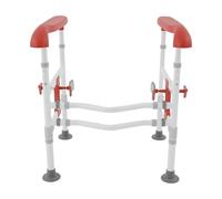 Ayuda para levantarse del inodoro, mango de seguridad ajustable - Altura ajustable 63 - 76 cm, capacidad de carga 150 kg, asas antideslizantes, para personas mayores y problemas de movilidad (naranja)