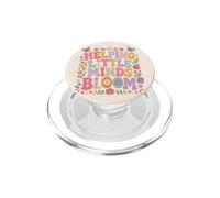 Ayudando a Little Minds Bloom Teacher Floral Mariposa Manzana PopSockets PopGrip para MagSafe