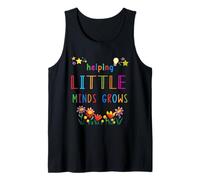 Ayudando a Little Minds Grow Flower Maestra de Escuela Primaria Camiseta sin Mangas