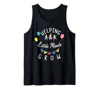 Ayudando a Little Minds Grow Flower Maestra de Escuela Primaria Camiseta sin Mangas