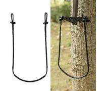 Ayudante de caza y escalada de un solo paso para cuerda trenzada, pie de escalera para ascender, correa de árbol, escalón, equipo de aventura al aire libre, negro, 5 mm x 1,5 m (5 mm x 1,1 m)