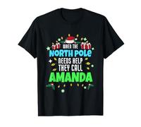 Ayudante del Polo Norte Amanda Christmas Amanda Nombre Camiseta gráfica económica