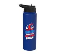 Ayudante del Polo Norte Brian Funny Brian Christmas Name Stainless Steel Insulated Water Bottle