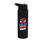 Ayudante del Polo Norte Brian Funny Brian Christmas Name Stainless Steel Insulated Water Bottle