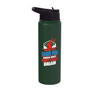 Ayudante del Polo Norte Brian Funny Brian Christmas Name Stainless Steel Insulated Water Bottle