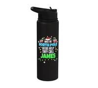 Ayudante del Polo Norte James Christmas James Nombre Stainless Steel Insulated Water Bottle