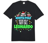 Ayudante del Polo Norte Leonardo Christmas Leonardo Nombre Comfort Colors Adult Heavyweight T-Shirt