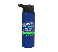 Ayudante del Polo Norte Leonardo Christmas Leonardo Nombre Stainless Steel Insulated Water Bottle