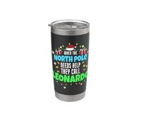 Ayudante del Polo Norte Leonardo Christmas Leonardo Nombre Vaso térmico de acero inoxidable de doble pared