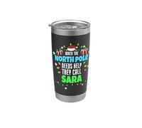 Ayudante del Polo Norte Sara Christmas Sara Nombre Vaso térmico de acero inoxidable de doble pared