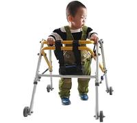 Ayudas Para Caminar Andador De Ruedas Con Ruedas, Andador De Pie Ajustable Para Niños, Plegable De Cuatro Ruedas Con Altura Ajustable, Carrito De Ejercicios De Rehabilitación Infantil.