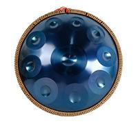 AYUE Handpan Drum Tambor de percusión de acero de 22 pulgadas con bolsa de mano suave, mazo de handpan, soporte de handpan, paño sin polvo para niños y adultos,Blue-10notes (Color : Azul, Size : 9no