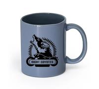 AYUEHBN cerámica Café y Bebidas Calientes Frase de lobo, coyote y motocicleta. Animal Garage. （11oz/320ml） Cappuccino, Latte Macchiato, té, espresso Gris azulado