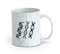 AYUEHBN cerámica Café y Bebidas Calientes Genealogía del ADN Biología Química Clase de Ciencias Escolares （11oz/320ml） Para Té, Café, Leche, Capuchino Azul mármol