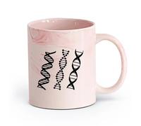 AYUEHBN cerámica Café y Bebidas Calientes Genealogía del ADN Biología Química Clase de Ciencias Escolares （11oz/320ml） Para Té, Café, Leche, Capuchino Rosa mármol
