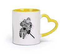 AYUEHBN Cerámica Café y bebidas calientes Juego de hockey Poder Velocidad Batalla Acción Deporte （11oz/320ml） Oficina, hogar, cafetería, lavavajillas y microondas Apto para amarillo